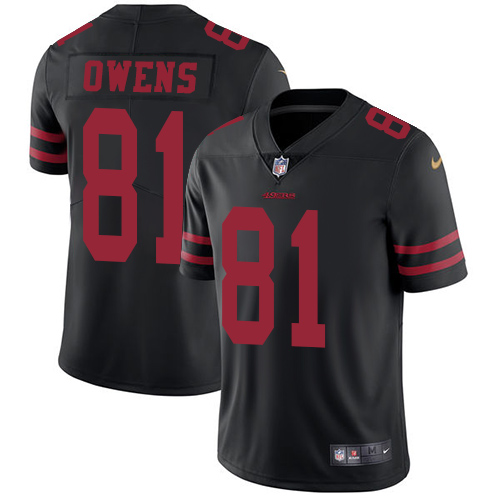 San Francisco 49ers #81 Terrell Owens Black Alternate Men's Stitched Vapor Untouchable Limited Jersey Men's