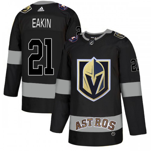 Adidas Golden Vegas Golden Knights X Astros #21 Cody Eakin Black Authentic City Joint Name Stitched Jersey Men's