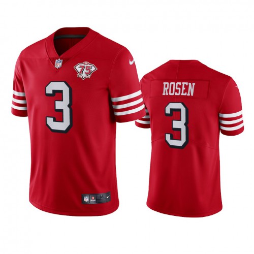 San Francisco 49ers #3 Josh Rosen Red Rush Youth 75th Anniversary Stitched Vapor Untouchable Limited Jersey Youth