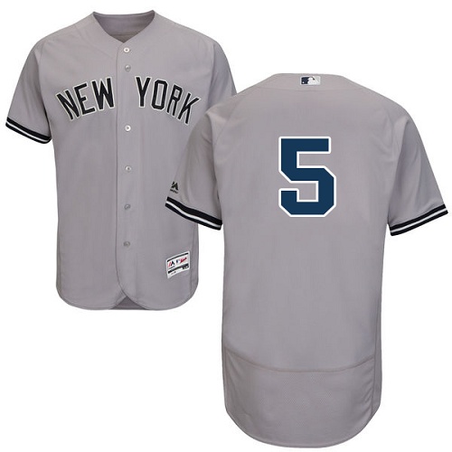 New York Yankees #5 Joe DiMaggio Grey Flexbase Authentic Collection Stitched Jersey Men's
