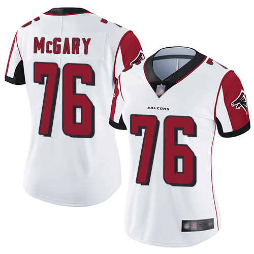 Atlanta Falcons #76 Kaleb McGary White Women's Stitched Vapor Untouchable Limited Jersey Womens