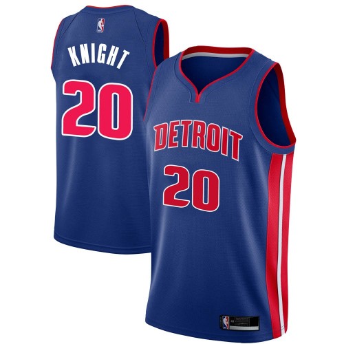 Detroit Pistons #20 Brandon Knight Blue Womens Swingman Icon Edition Jersey Womens
