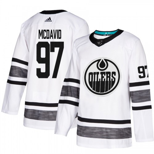 Adidas Edmonton Oilers #97 Connor McDavid White Authentic 2019 All-Star Stitched Jersey Men's