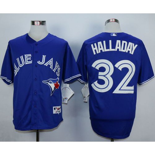 Toronto Blue Jays #32 Roy Halladay Blue Cool Base Stitched Jersey Men's
