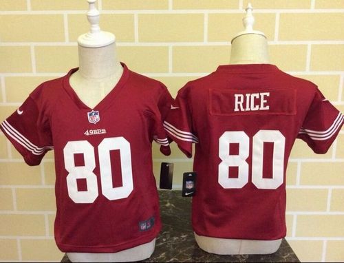 Toddler 49ers #80 Jerry Rice Red Team Color Stitched Elite Jersey
