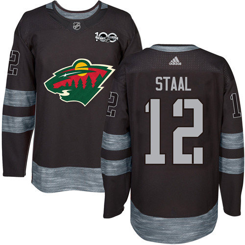 Adidas Minnesota Wild #12 Eric Staal Black 1917-2017 100th Anniversary Stitched Jersey Men's