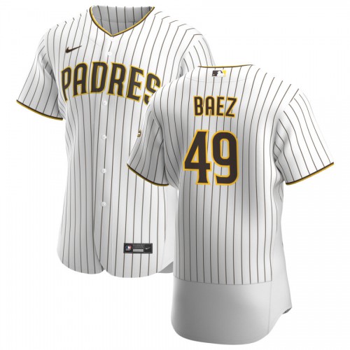 San Diego San Diego Padres #49 Michel Baez Men's White Brown Home 2020 Authentic Player Jersey Men's