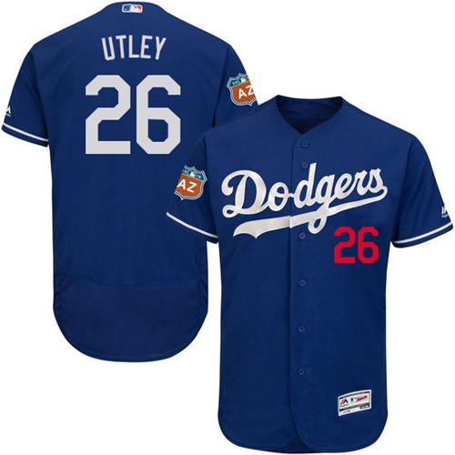 Los Angeles Dodgers #26 Chase Utley Blue Flexbase Authentic Collection Stitched Jersey Men's