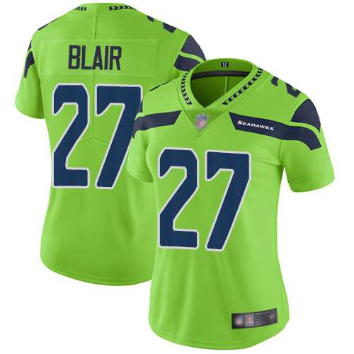 Seattle Seahawks #27 Marquise Blair Green Women's Stitched Limited Rush Jersey Womens