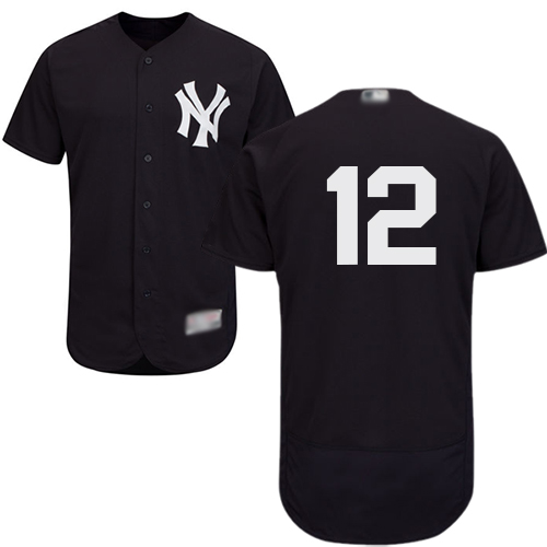 New York Yankees #12 Troy Tulowitzki Navy Blue Flexbase Authentic Collection Stitched Jersey Men's