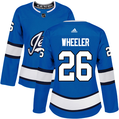Adidas Winnipeg Jets #26 Blake Wheeler Blue Alternate Authentic Women's Stitched Jersey Womens