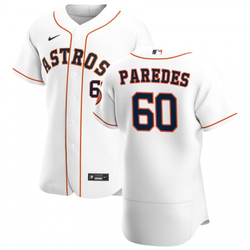 Houston Houston Astros #60 Enoli Paredes Men's White Home 2020 Authentic Player Jersey Men's