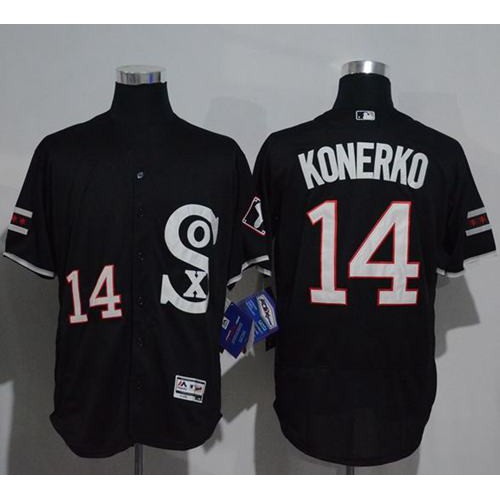 Chicago White Sox #14 Paul Konerko Black New Flexbase Authentic Collection Stitched Jersey Men's