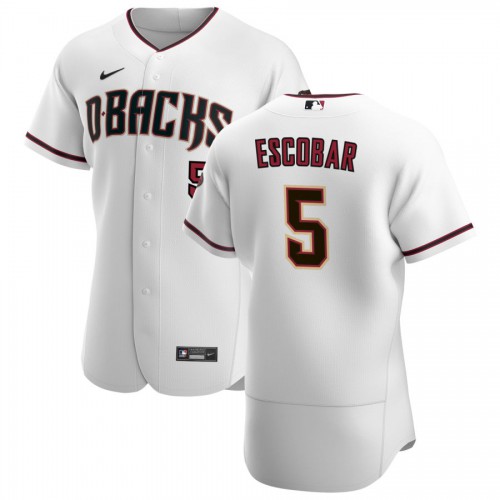 Arizona Arizona Diamondbacks #5 Eduardo Escobar Men's White Crimson Authentic Home Team Jersey Men's