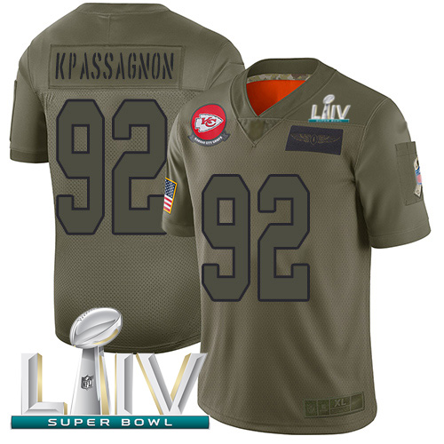 Kansas City Chiefs #92 Tanoh Kpassagnon Camo Super Bowl LIV 2020 Youth Stitched Limited 2019 Salute To Service Jersey Youth