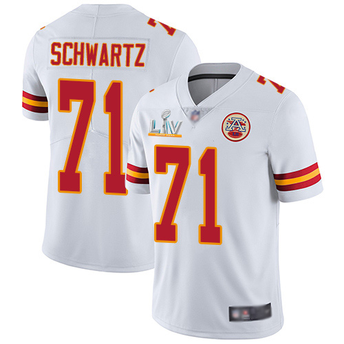 Kansas City Chiefs #71 Mitchell Schwartz White Youth Super Bowl LV Bound Stitched Vapor Untouchable Limited Jersey Youth