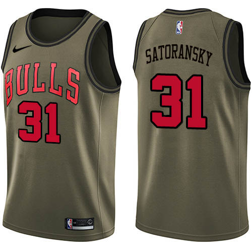 Chicago Bulls #31 Tomas Satoransky Green Swingman Salute to Service Jersey Mens