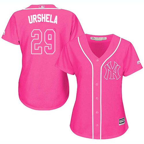 New York Yankees #29 Gio Urshela Pink Fashion Women's Stitched Jersey Womens