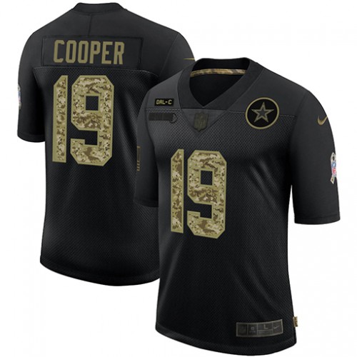 Dallas Dallas Cowboys #19 Amari Cooper Men's 2020 Salute To Service Camo Limited Jersey Black Men's