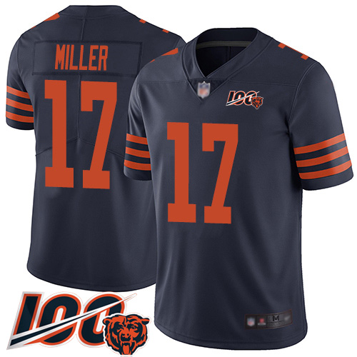 Chicago Bears #17 Anthony Miller Navy Blue Alternate Youth Stitched 100th Season Vapor Limited Jersey Youth