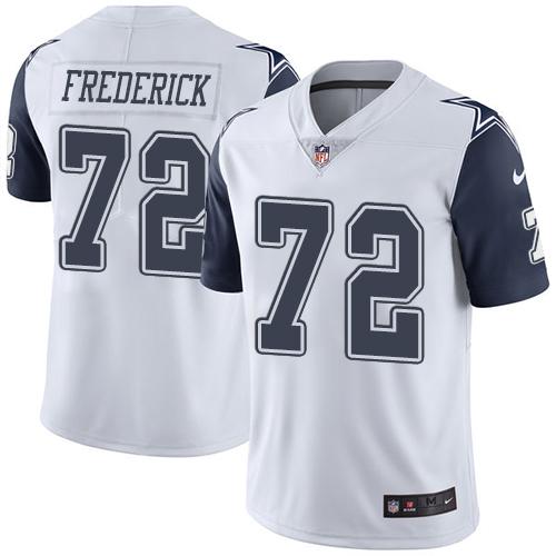 Dallas Cowboys #72 Travis Frederick White Men's Stitched Limited Rush Jersey Men's