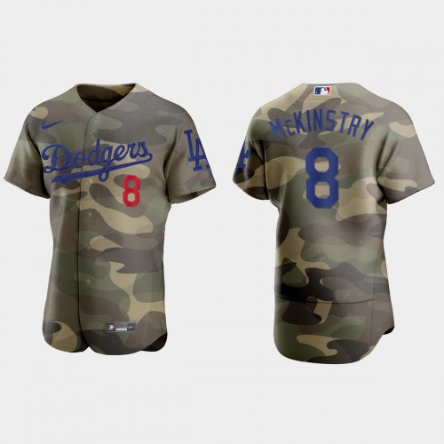 Los Angeles Los Angeles Dodgers #8 Zach Mckinstry Men's 2021 Armed Forces Day Authentic Jersey -Camo Men's