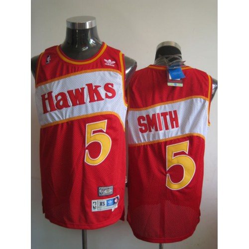 Atlanta Hawks #5 Josh Smith Red Stitched Throwback Jersey Mens