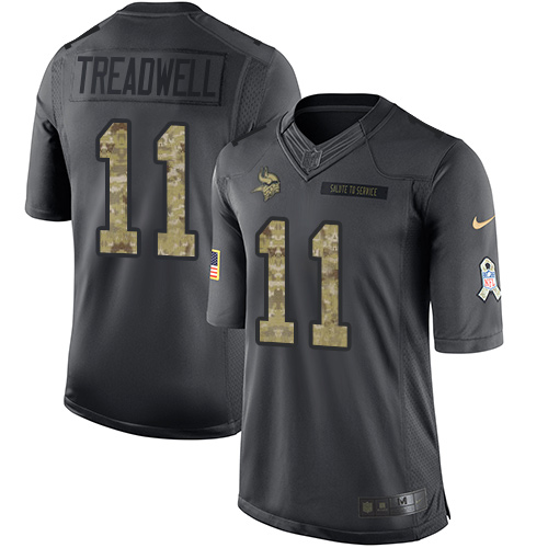 Minnesota Vikings #11 Laquon Treadwell Black Youth Stitched Limited 2016 Salute To Service Jersey Youth