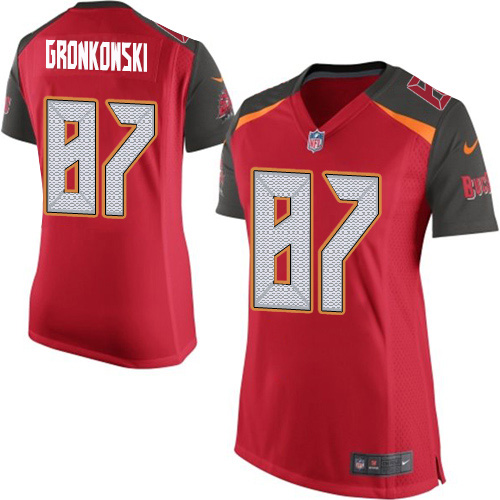 Buccaneers #87 Rob Gronkowski Red Team Color Women's Stitched New Elite Jersey