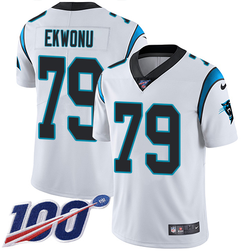 Panthers #79 Ikem Ekwonu White Youth Stitched 100th Season Vapor Untouchable Limited Jersey