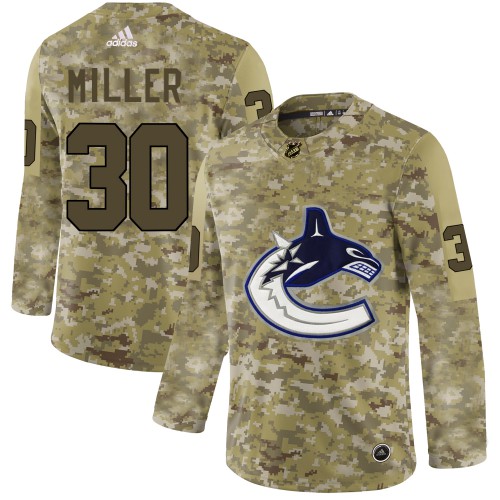 Adidas Vancouver Canucks #30 Ryan Miller Camo Authentic Stitched Jersey Men's