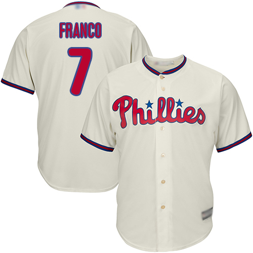 Philadelphia Phillies #7 Maikel Franco Cream Cool Base Stitched Youth Jersey Youth