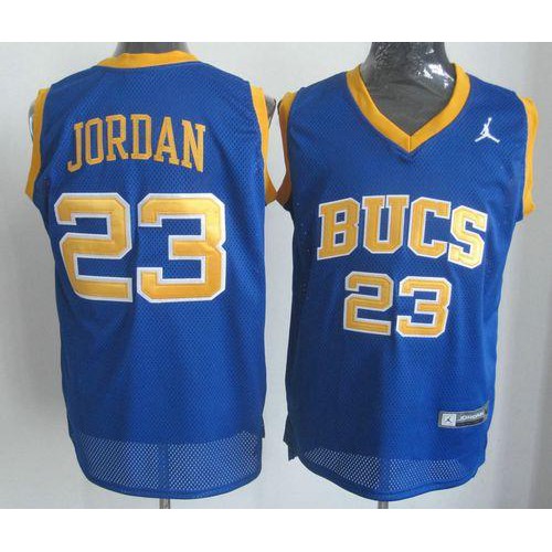 Chicago Bulls #23 Michael Jordan Blue Laney Bucs High School Stitched Jersey Mens