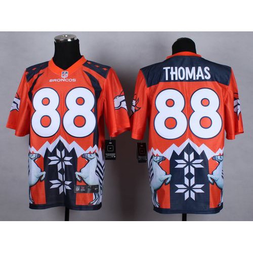 Denver Broncos #88 Demaryius Thomas Orange Men's Stitched Elite Noble Fashion Jersey Men's