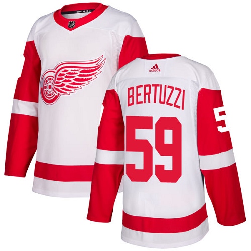 Adidas Detroit Red Wings #59 Tyler Bertuzzi White Road Authentic Stitched Youth Jersey Youth