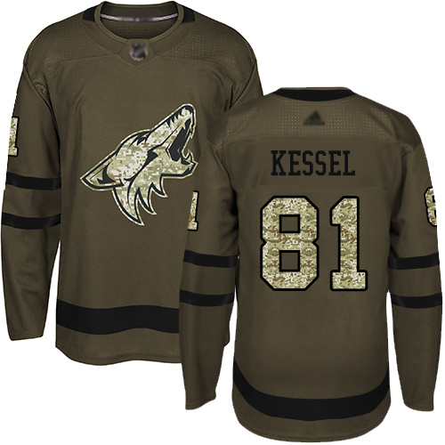 Adidas Arizona Coyotes #81 Phil Kessel Green Salute to Service Stitched Youth Jersey Youth