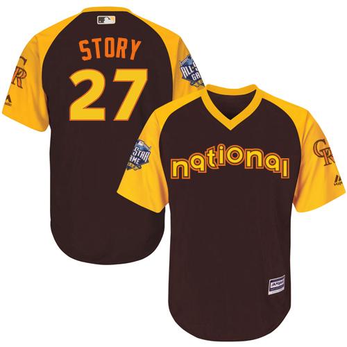 Colorado Rockies #27 Trevor Story Brown 2016 All-Star National League Stitched Youth Jersey Youth