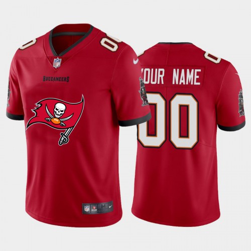 Tampa Bay Buccaneers Custom Red Men's Big Team Logo Vapor Limited Jersey