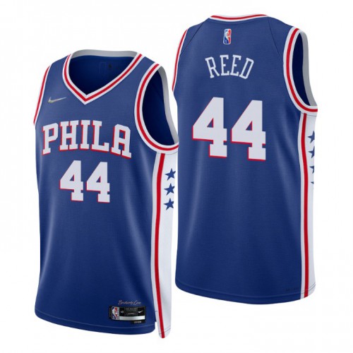 Philadelphia 76ers #44 Paul Reed Royal Mens 2021-22 75th Anniversary Diamond Swingman Jersey - Icon Edition Mens