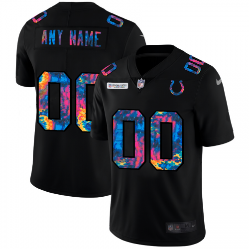 Indianapolis Colts Custom Men's Multi-Color Black 2020 Crucial Catch Vapor Untouchable Limited Jersey