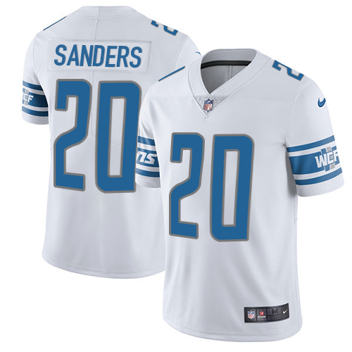 Lions #20 Barry Sanders White Youth Stitched Vapor Untouchable Limited Jersey