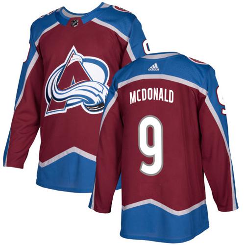 Adidas Colorado Avalanche #9 Lanny McDonald Burgundy Home Authentic Stitched Youth Jersey Youth
