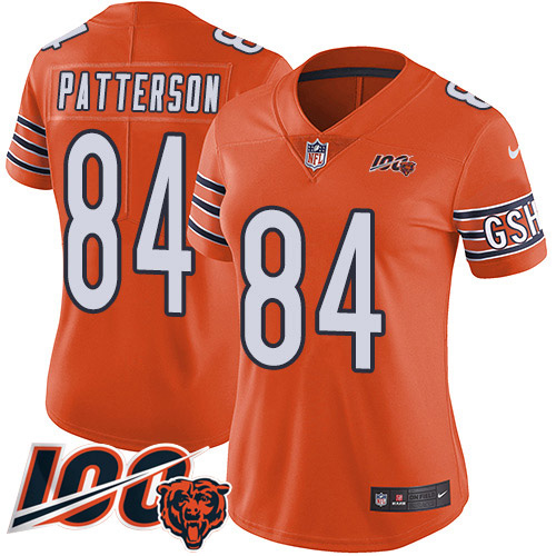 Chicago Bears #84 Cordarrelle Patterson Orange Women's Stitched Limited Rush 100th Season Jersey Womens