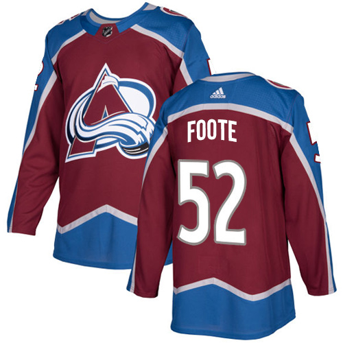 Adidas Colorado Avalanche #52 Adam Foote Burgundy Home Authentic Stitched Jersey Men's