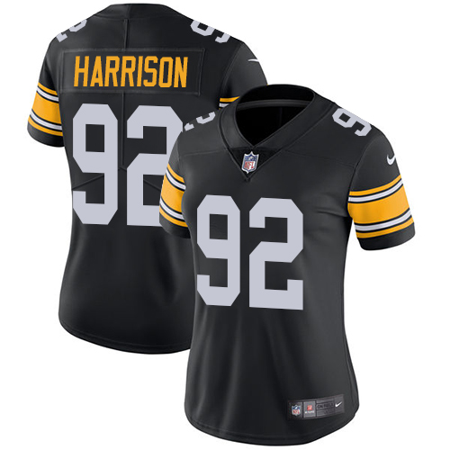 Pittsburgh Steelers #92 James Harrison Black Alternate Women's Stitched Vapor Untouchable Limited Jersey Womens