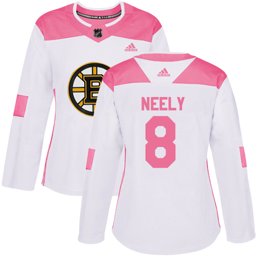 Adidas Boston Bruins #8 Cam Neely White/Pink Authentic Fashion Women's Stitched Jersey Womens