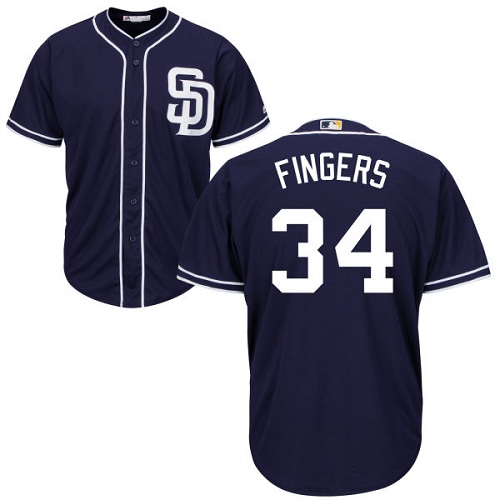 San Diego Padres #34 Rollie Fingers Navy blue Cool Base Stitched Youth Jersey Youth