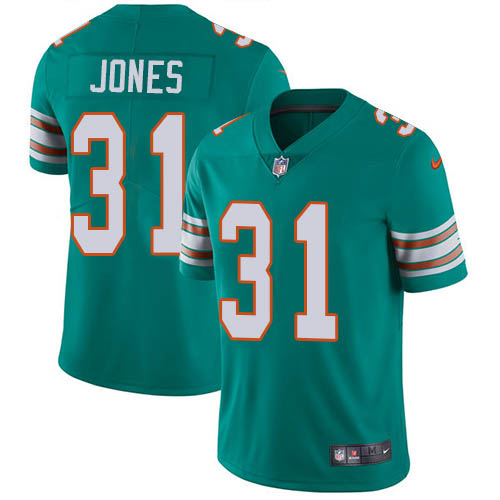 Miami Dolphins #31 Byron Jones Aqua Green Alternate Men's Stitched Vapor Untouchable Limited Jersey Men's