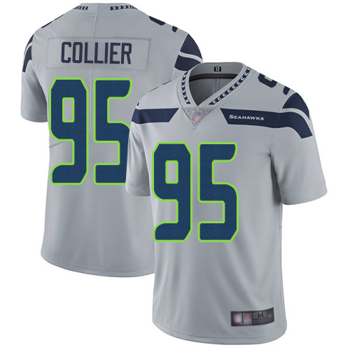 Seattle Seahawks #95 L.J. Collier Grey Alternate Youth Stitched Vapor Untouchable Limited Jersey Youth