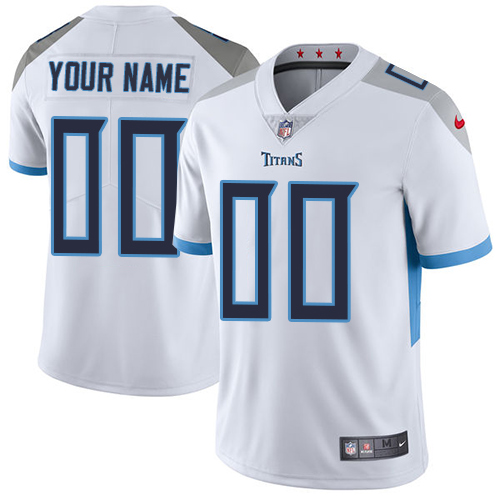 Tennessee Titans Customized White Stitched Vapor Untouchable Limited Youth Jersey